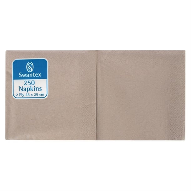 Swantex Recycled Cocktail Napkin Kraft 25x25cm 2ply 1/4 Fold (2000 Pack) db485