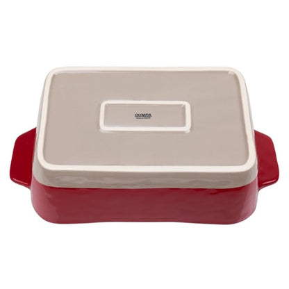 Olympia Red And Taupe Ceramic Roasting Dish 2.5Ltr db522