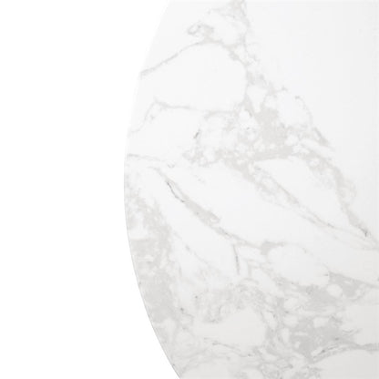 Bolero Round Marble Effect Tabletop White 600mm dc300