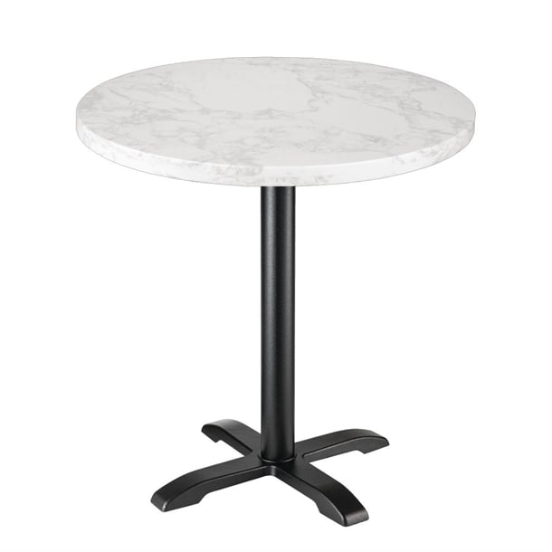 Bolero Round Marble Effect Tabletop White 600mm dc300