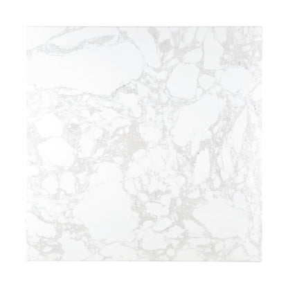 Bolero Square Marble Effect Tabletop White 600mm dc301