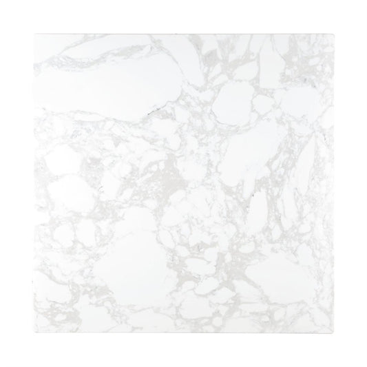 Bolero Square Marble Effect Tabletop White 600mm dc301