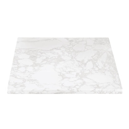 Bolero Square Marble Effect Tabletop White 600mm dc301