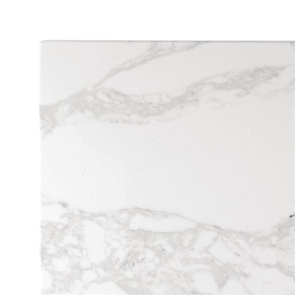 Bolero Square Marble Effect Tabletop White 600mm dc301