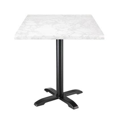Bolero Square Marble Effect Tabletop White 600mm dc301