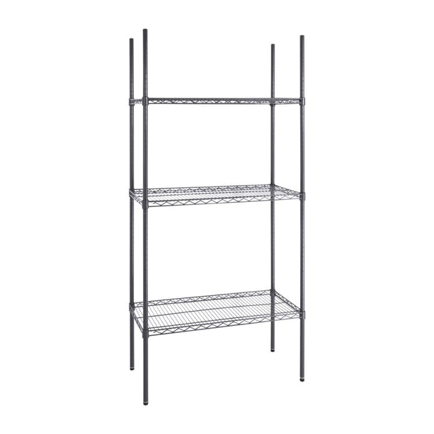 Nisbets Essentials 3 Tier Coated Shelving Unit 1820 x 915 x 457mm dc819