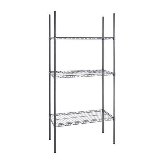 Nisbets Essentials 3 Tier Coated Shelving Unit 1820 x 915 x 457mm dc819