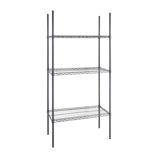 Nisbets Essentials 3 Tier Coated Shelving Unit 1820 x 915 x 457mm dc819