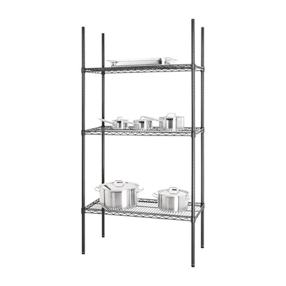 Nisbets Essentials 3 Tier Coated Shelving Unit 1820 x 915 x 457mm dc819