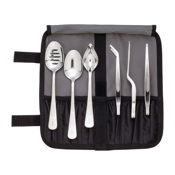 Mercer Culinary 6 Piece Chef Plating Kit with Storage Roll de454