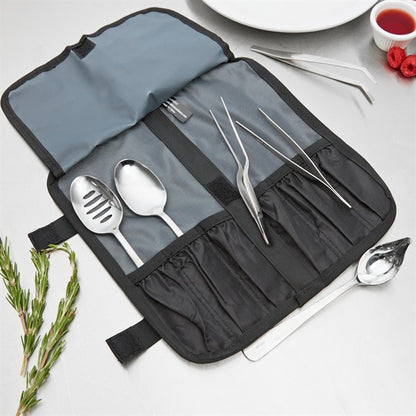 Mercer Culinary 6 Piece Chef Plating Kit with Storage Roll de454