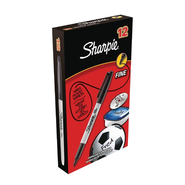 Sharpie Fine Permanent Marker Black (12 Pack) de702