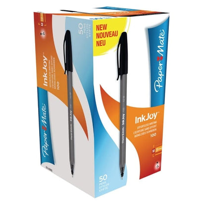 Paper Mate Inkjoy 100 Capped Medium Black Tuck (50 Pack) de717