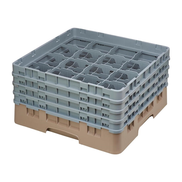 Cambro Camrack Beige 16 Compartments Max Glass Height 215mm de784