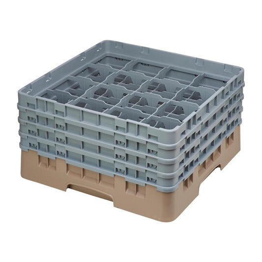 Cambro Camrack Beige 16 Compartments Max Glass Height 215mm de784