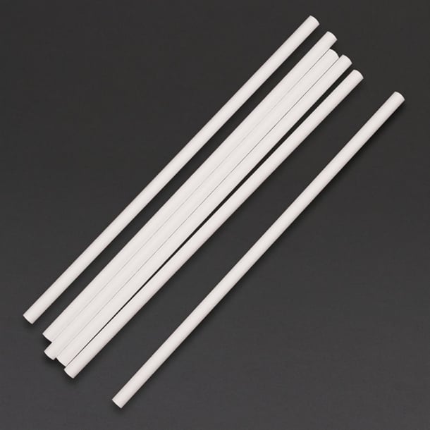 Fiesta Compostable Paper Straws White (250 Pack) de925