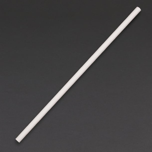 Fiesta Compostable Paper Straws White (250 Pack) de925