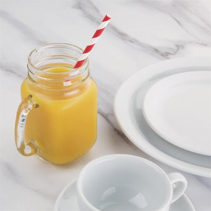 Fiesta Compostable Paper Straws Red Stripes (250 Pack) de927