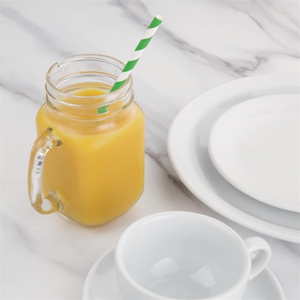 Fiesta Compostable Paper Straws Green Stripes (250 Pack) de928
