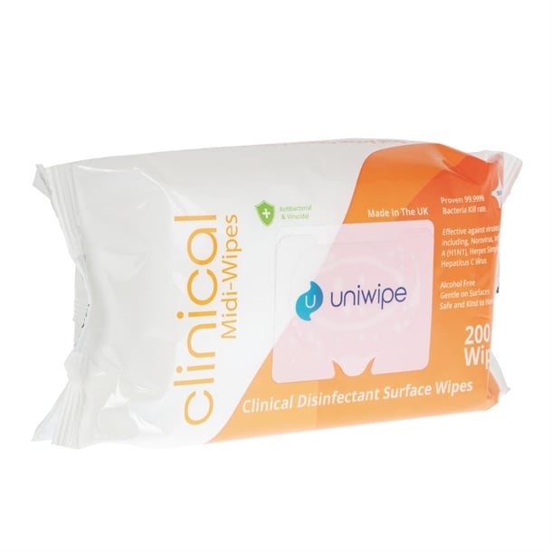 Uniwipe Clinical Disinfectant Surface Wipes (200 Pack) df234