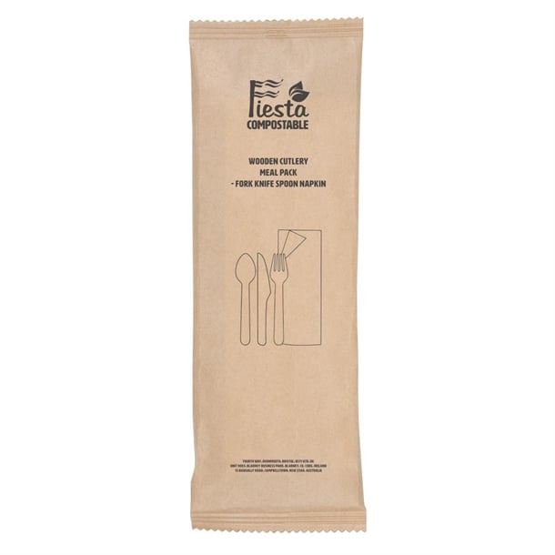 Fiesta Compostable Wooden Cutlery Meal Pack (250 Pack) df422