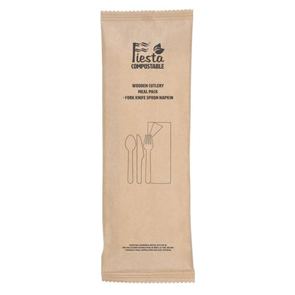 Fiesta Compostable Wooden Cutlery Meal Pack (250 Pack) df422