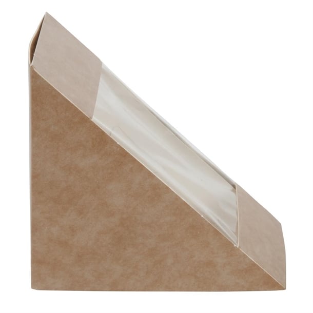 Colpac Recyclable Kraft Front-Loading Sandwich Wedges With PLA Window (500 Pack) df605