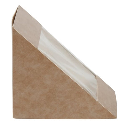 Colpac Recyclable Kraft Front-Loading Sandwich Wedges With PLA Window (500 Pack) df605