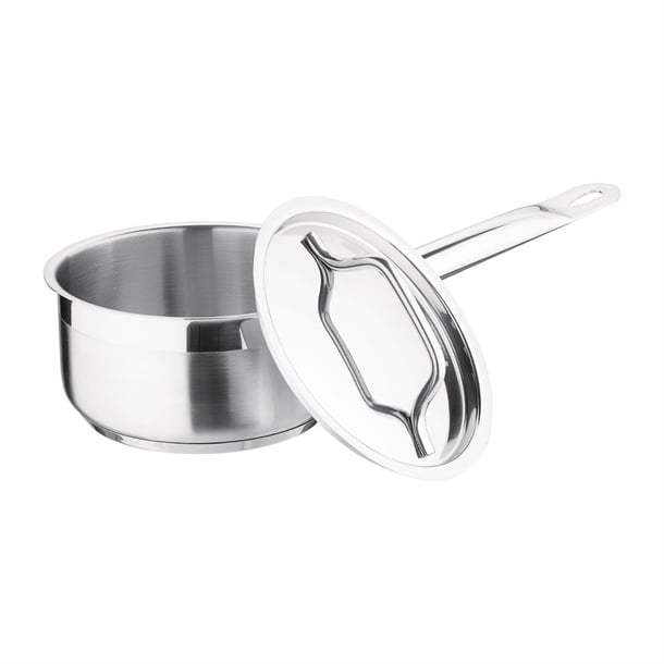 Nisbets Essentials Stainless Steel Saucepan with Lid 14cm df669
