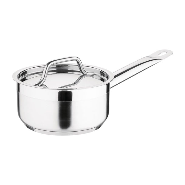 Nisbets Essentials Stainless Steel Saucepan with Lid 14cm df669
