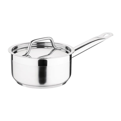 Nisbets Essentials Stainless Steel Saucepan with Lid 14cm df669