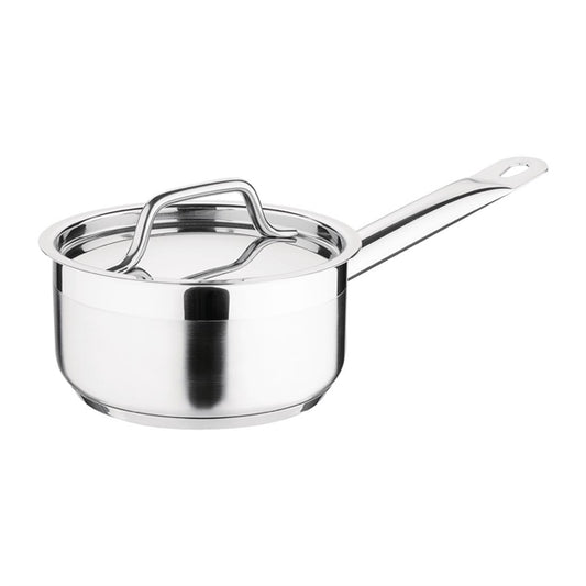 Nisbets Essentials Stainless Steel Saucepan with Lid 14cm df669