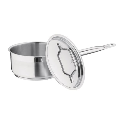 Nisbets Essentials Stainless Steel Saucepan with Lid 16cm df670