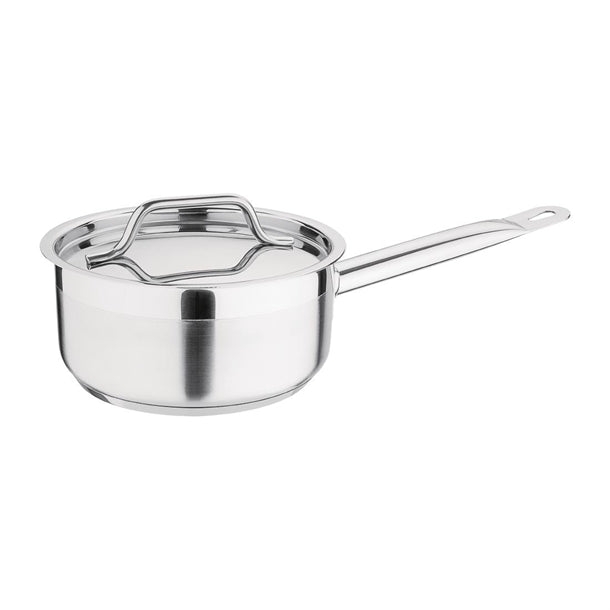 Nisbets Essentials Stainless Steel Saucepan with Lid 16cm df670