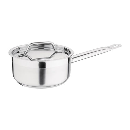 Nisbets Essentials Stainless Steel Saucepan with Lid 16cm df670