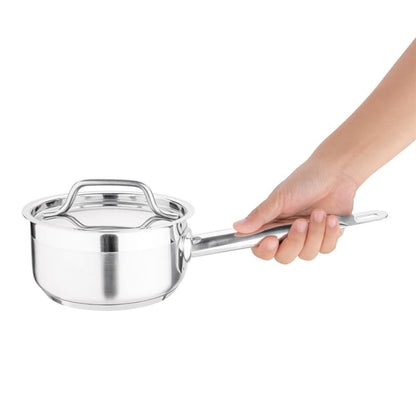Nisbets Essentials Stainless Steel Saucepan with Lid 16cm df670