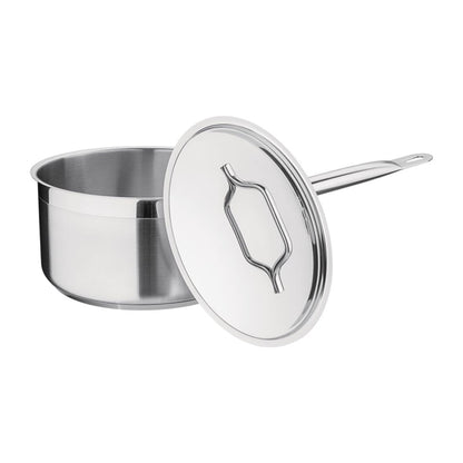 Nisbets Essentials Stainless Steel Saucepan with Lid 20cm df671