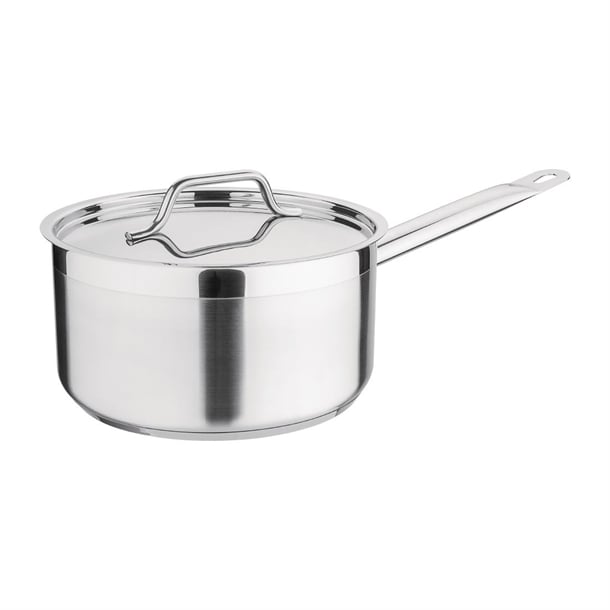 Nisbets Essentials Stainless Steel Saucepan with Lid 20cm df671
