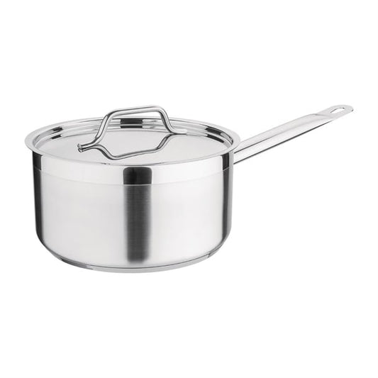 Nisbets Essentials Stainless Steel Saucepan with Lid 20cm df671