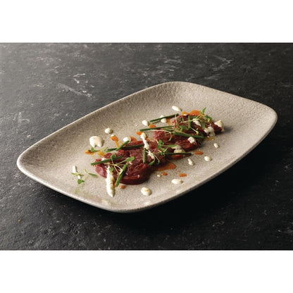 Churchill Raku Oblong Chef Plates Agate Grey 157 x 237mm (12 Pack) df903