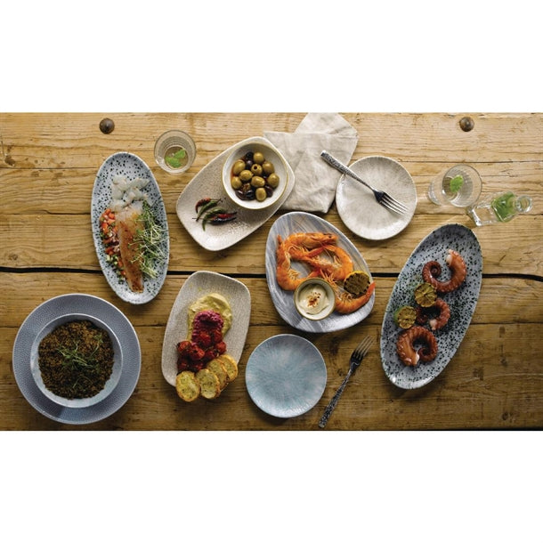 Churchill Raku Oblong Chef Plates Agate Grey 202 x 261mm (12 Pack) df904