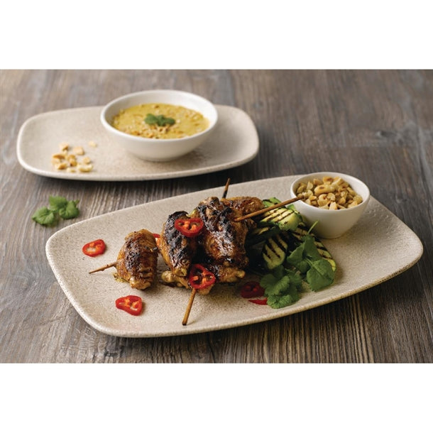 Churchill Raku Oblong Chef Plates Agate Grey 199 x 300mm (6 Pack) df905