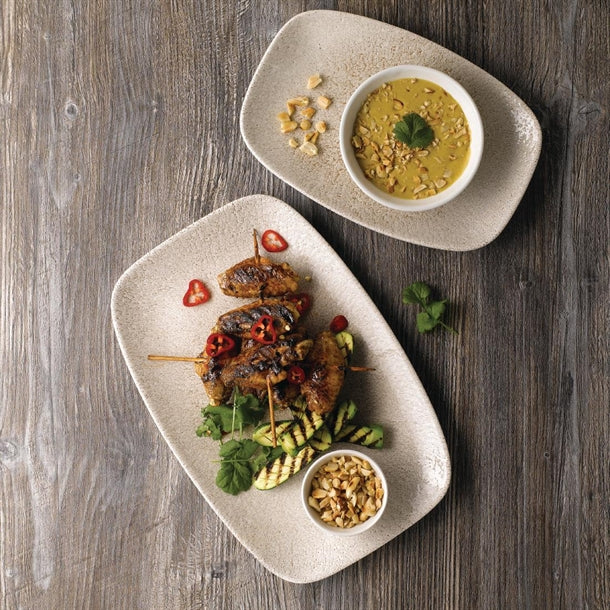 Churchill Raku Oblong Chef Plates Agate Grey 157 x 237mm (12 Pack) df903