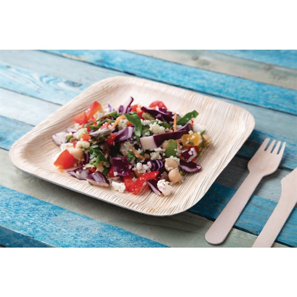Fiesta Compostable Palm Leaf Plates Square 200mm (100 Pack) ht872