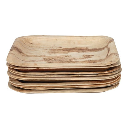 Fiesta Compostable Palm Leaf Plates Square 200mm (100 Pack) ht872