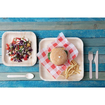 Fiesta Compostable Palm Leaf Plates Square 250mm (100 Pack) ht875