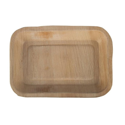 Fiesta Compostable Deep Palm Leaf Plates Rectangular 250mm (100 Pack) ht874