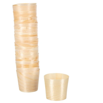 Fiesta Compostable Wooden Sauce Pots 38ml / 1.25oz (100 Pack) dk388