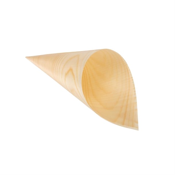 Fiesta Compostable Wooden Canape Cones 75mm (100 Pack) dk389