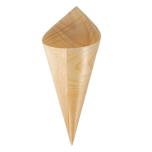 Fiesta Compostable Wooden Canape Cones 75mm (100 Pack) dk389